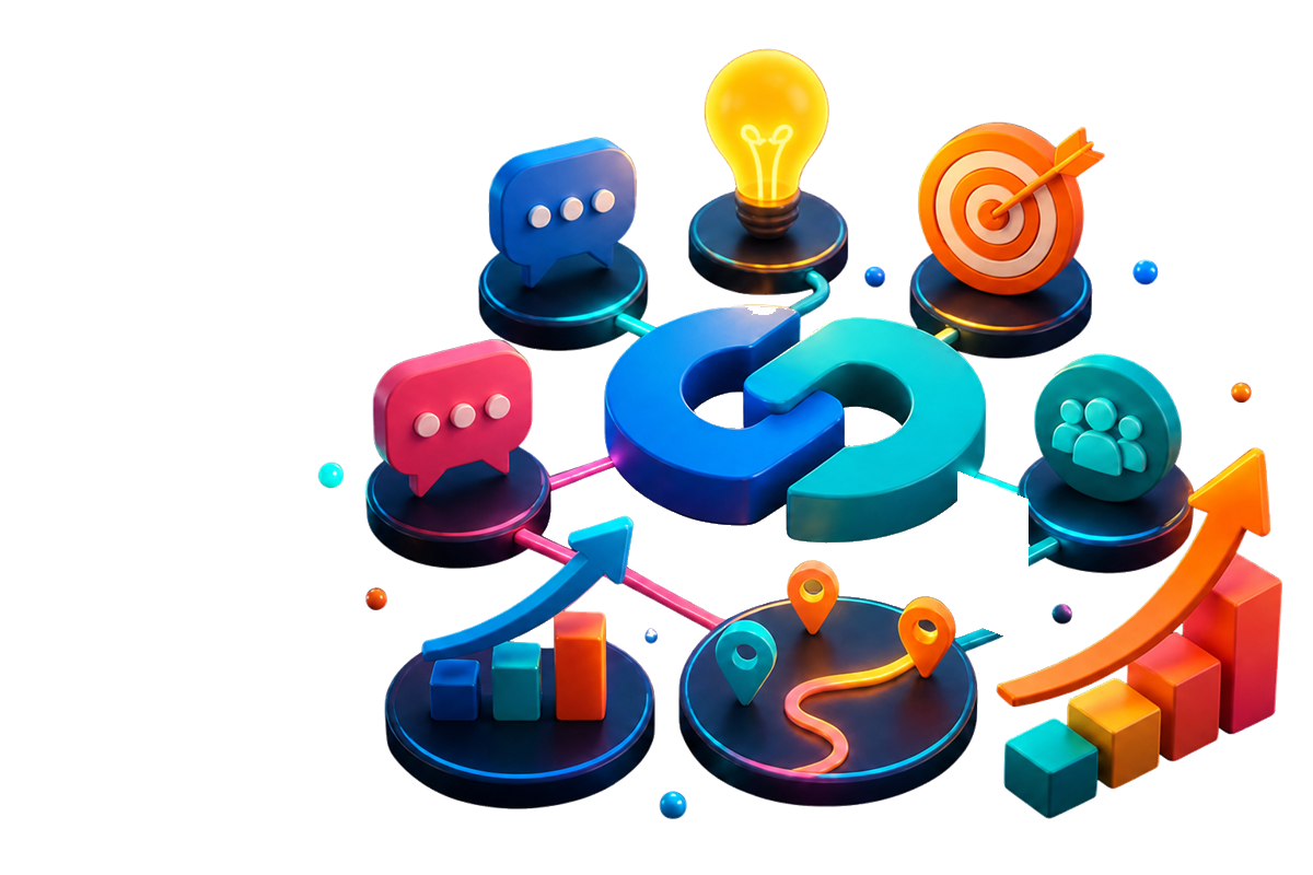 A creative digital agency team collaborating on a project